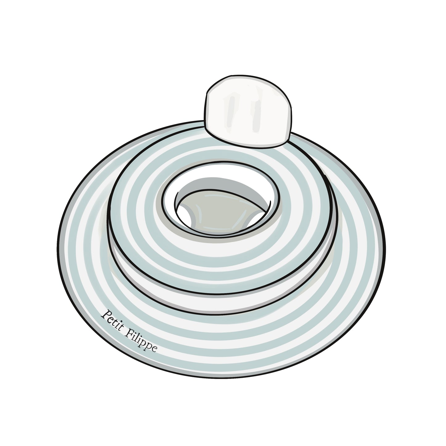 Baby Swim Ring - Misty Blue Stripes - 1-3 y - Petit Filippe