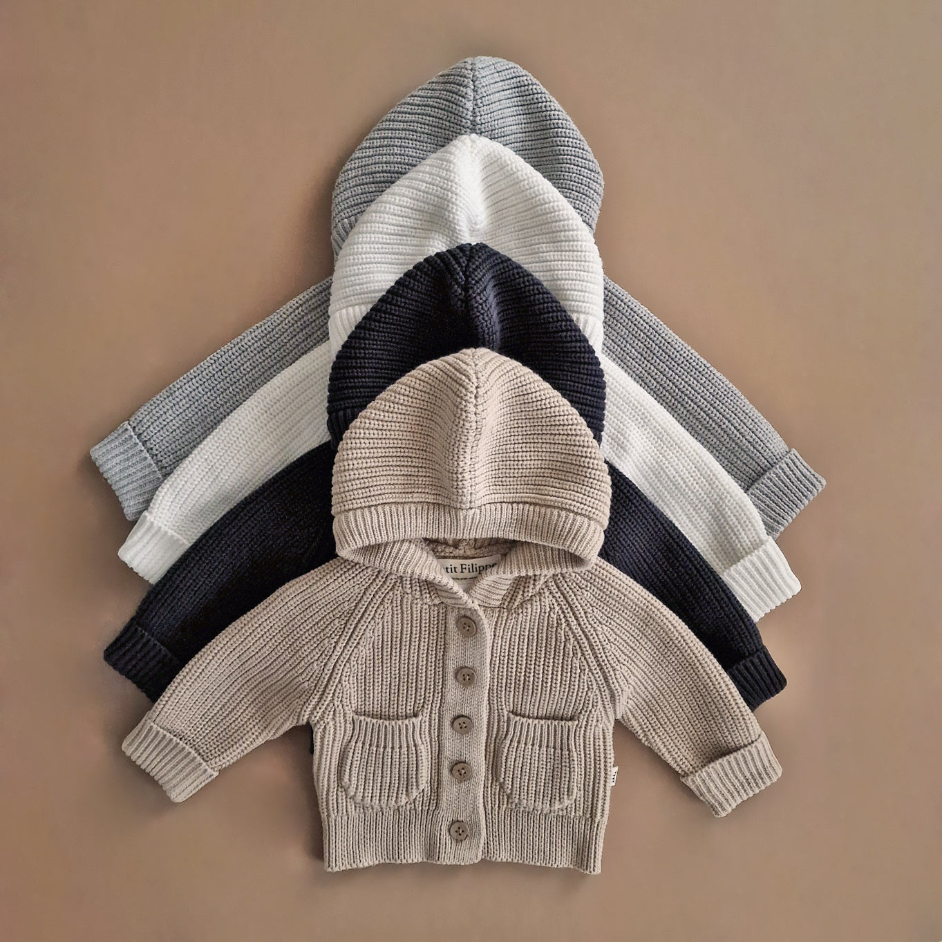 Chunky Hooded Cardigan - Cotton - Oatmeal