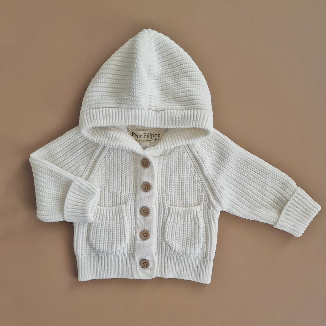 Chunky Hooded Cardigan - Cotton - Ivory