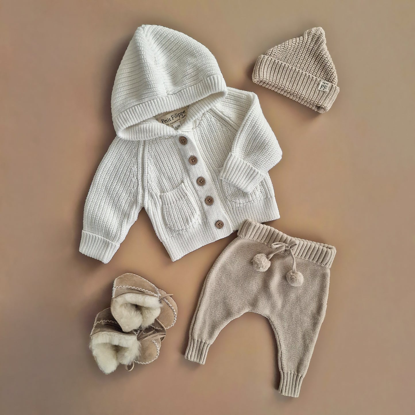 Chunky Hooded Cardigan - Cotton - Ivory