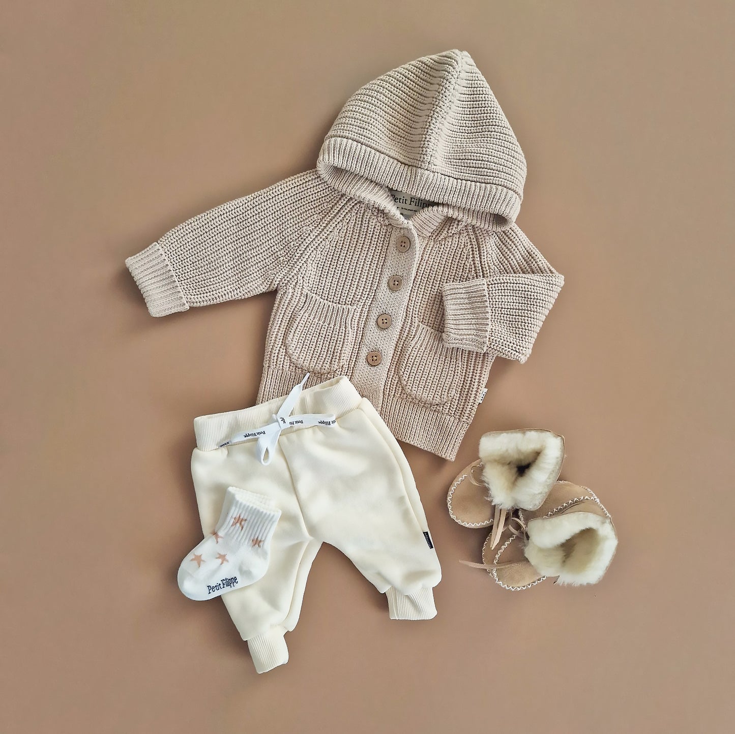 Chunky Hooded Cardigan - Cotton - Oatmeal