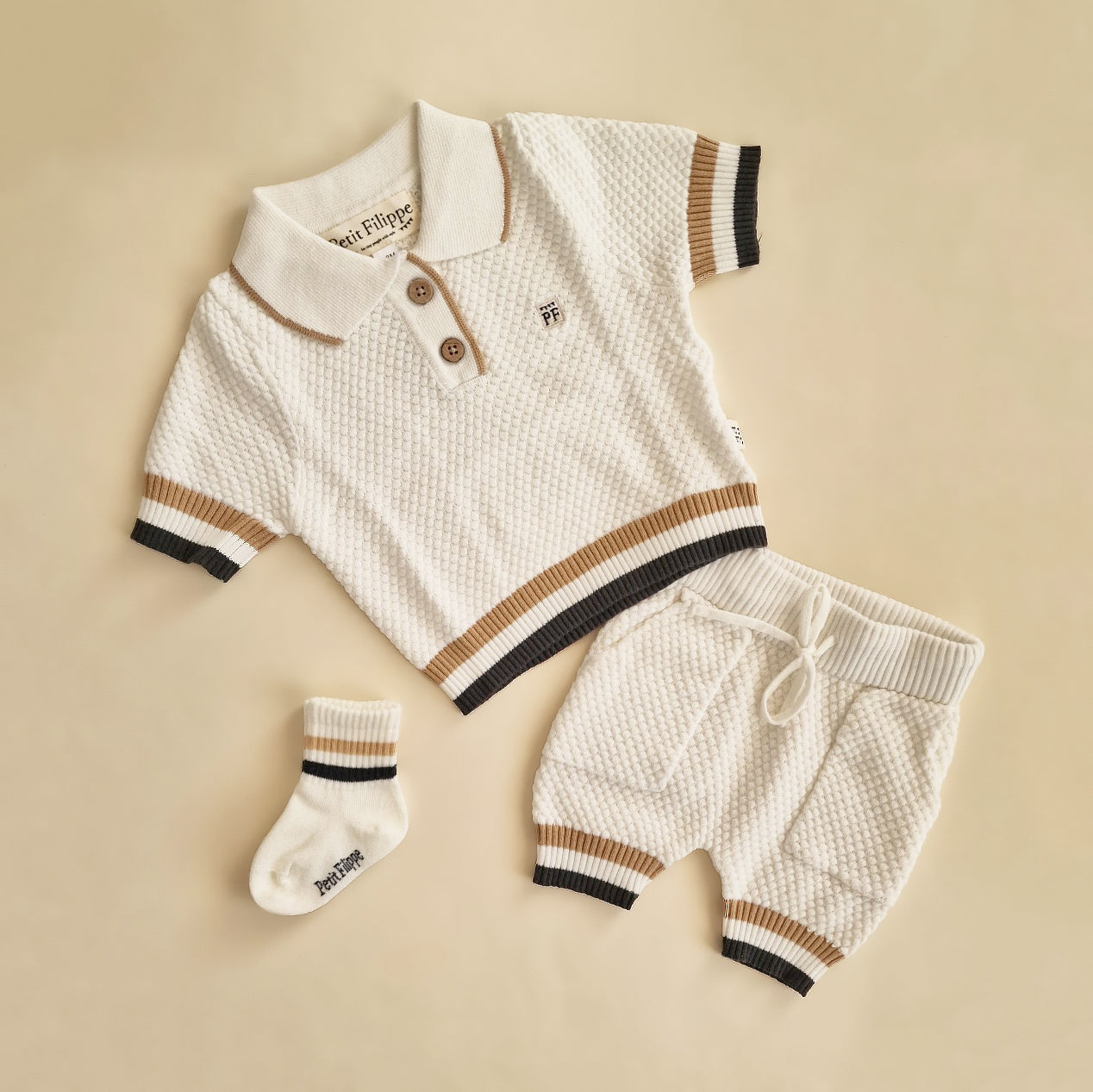 Knitted Shorts - Cotton - Ivory - Petit Filippe