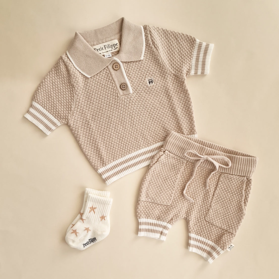 Knitted Shorts - Cotton - Oatmeal - Petit Filippe