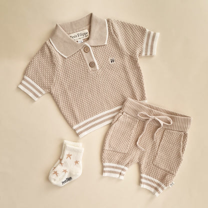 Knitted Shorts - Cotton - Oatmeal - Petit Filippe