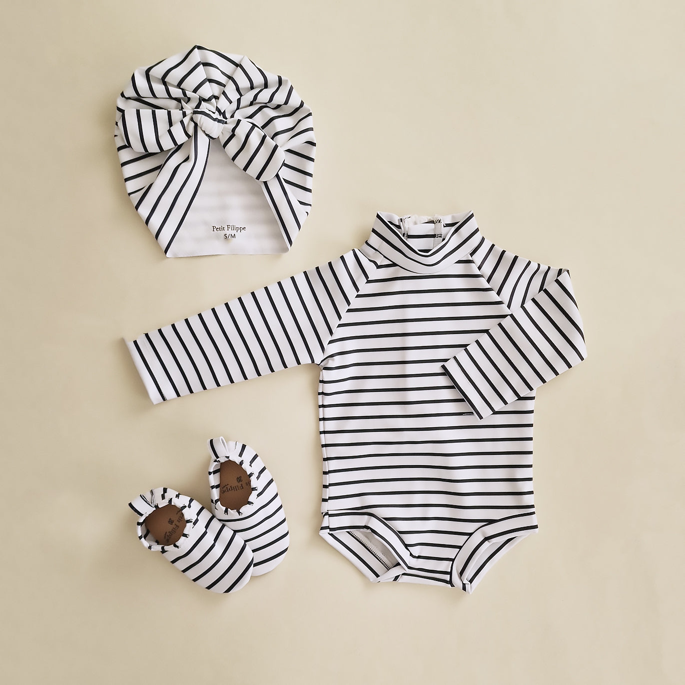 Baby Swim Turban - UPF50+ - Breton Stripes - Petit Filippe