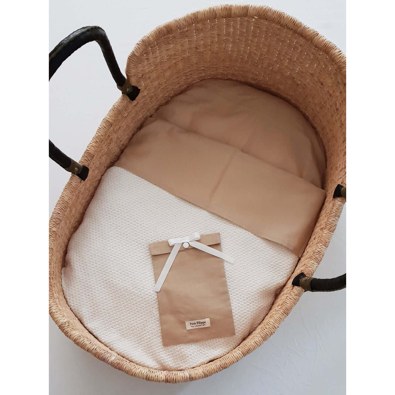 76 x 43 cm Linen Fitted Sheet to fit our Moses Basket Mattress Sand