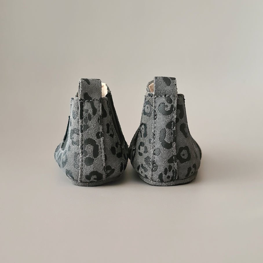 Grey leopard print store booties