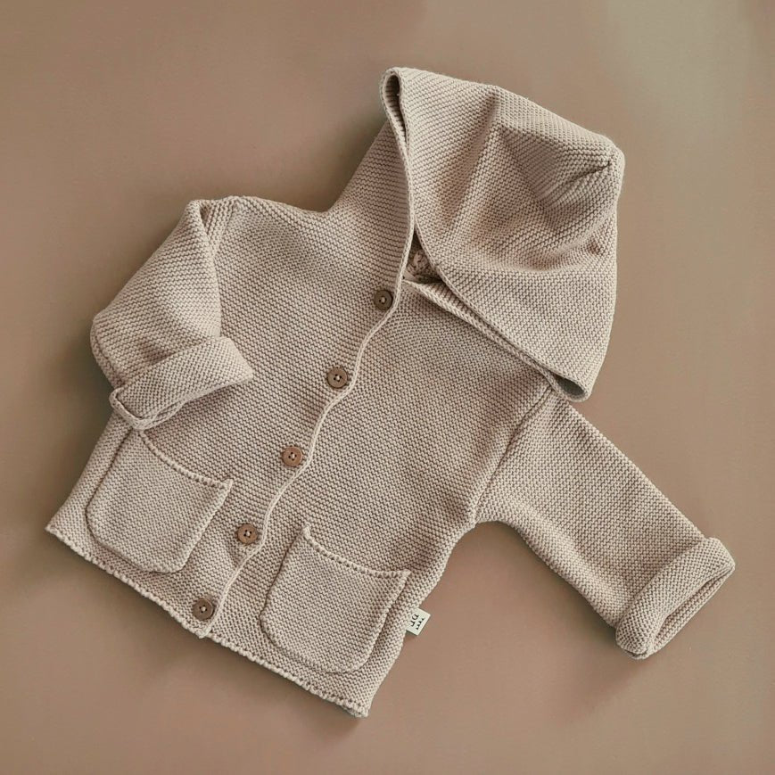 Hooded cotton online cardigan