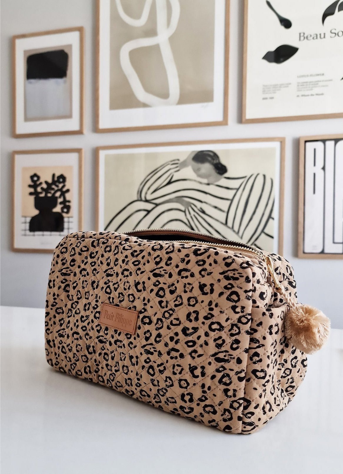 Leopard print sale wash bag