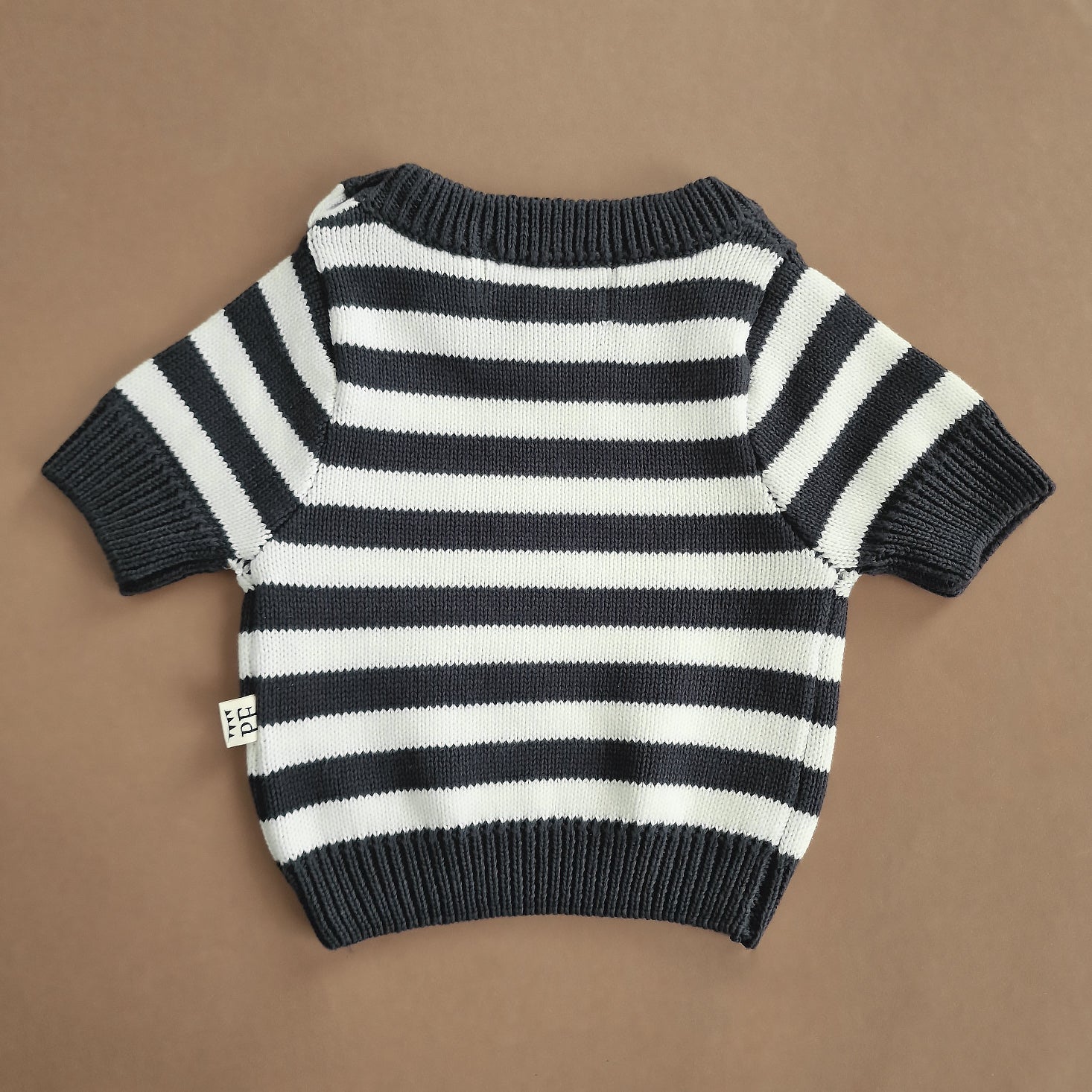 Short sleeve striped sweater sale